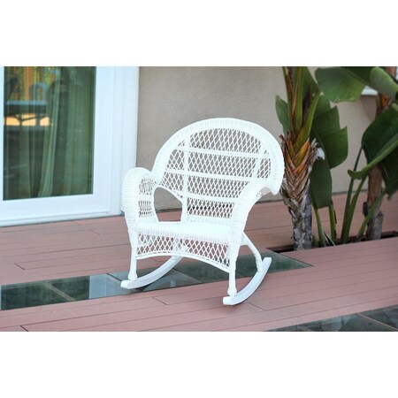 Jeco W00209-R-4 White Wicker Rocker Chair, 4PK W00209-R_4